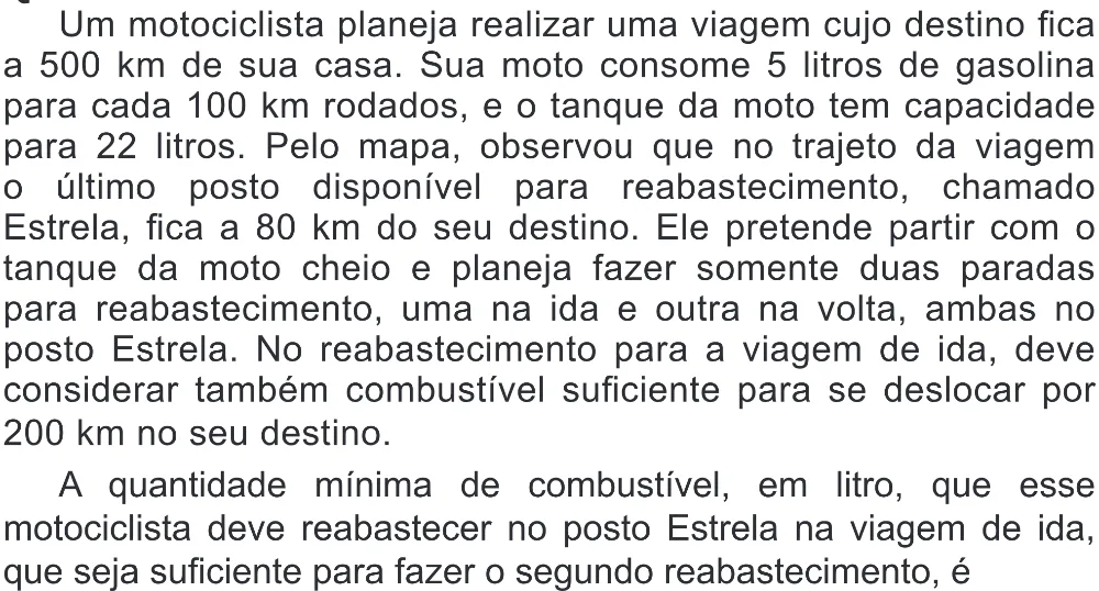 Trecho original com figura, tabela ou fórmula da questão 146 do ENEM 2020 - 2º Dia - Caderno 8 – Rosa (Superampliada) – Aplicação Regular.