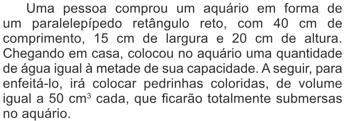 Trecho original com figura, tabela ou fórmula da questão 168 do ENEM 2014 - 2º Dia – Caderno 6 – Cinza – Reaplicação/PPL.