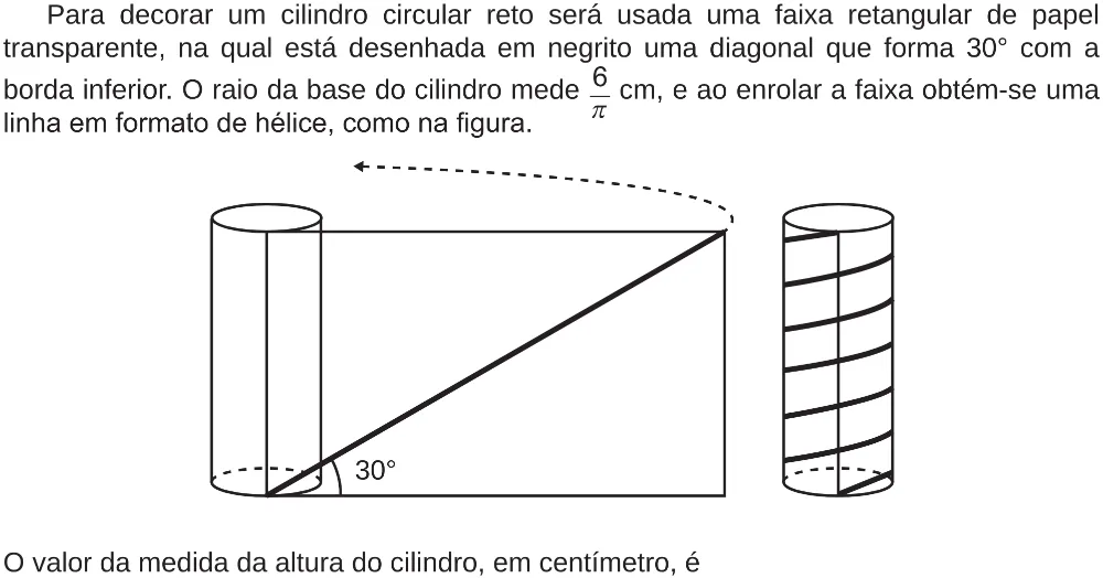 Trecho original com figura, tabela ou fórmula da questão 170 do ENEM 2018 - 2º Dia - Caderno 5 – Amarelo (Ampliada) – Aplicação regular.