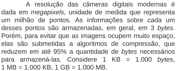 Trecho original com figura, tabela ou fórmula da questão 170 do ENEM 2009 - 2º Dia - Caderno 7 - Azul.