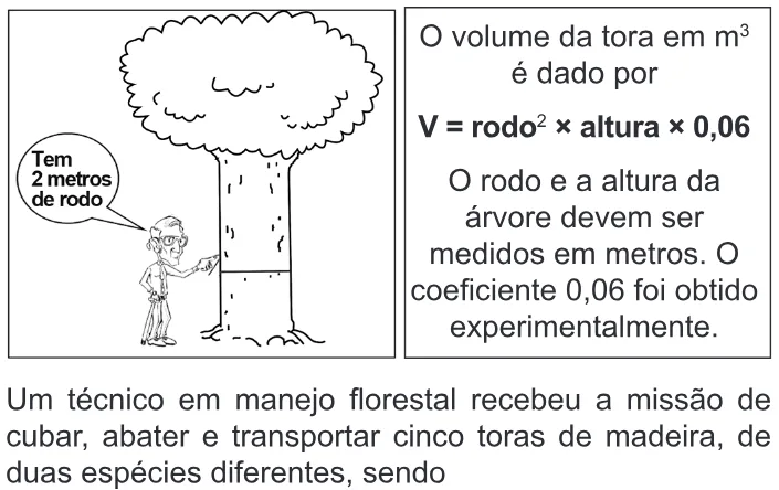 Trecho original com figura, tabela ou fórmula da questão 158 do ENEM 2010 - Dia 2 - Caderno 7 - Azul – Aplicação regular.