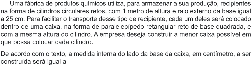 Trecho original com figura, tabela ou fórmula da questão 152 do ENEM 2024 - 2º Dia – Caderno 8 – Verde (Ampliada) – Reaplicação/PPL.
