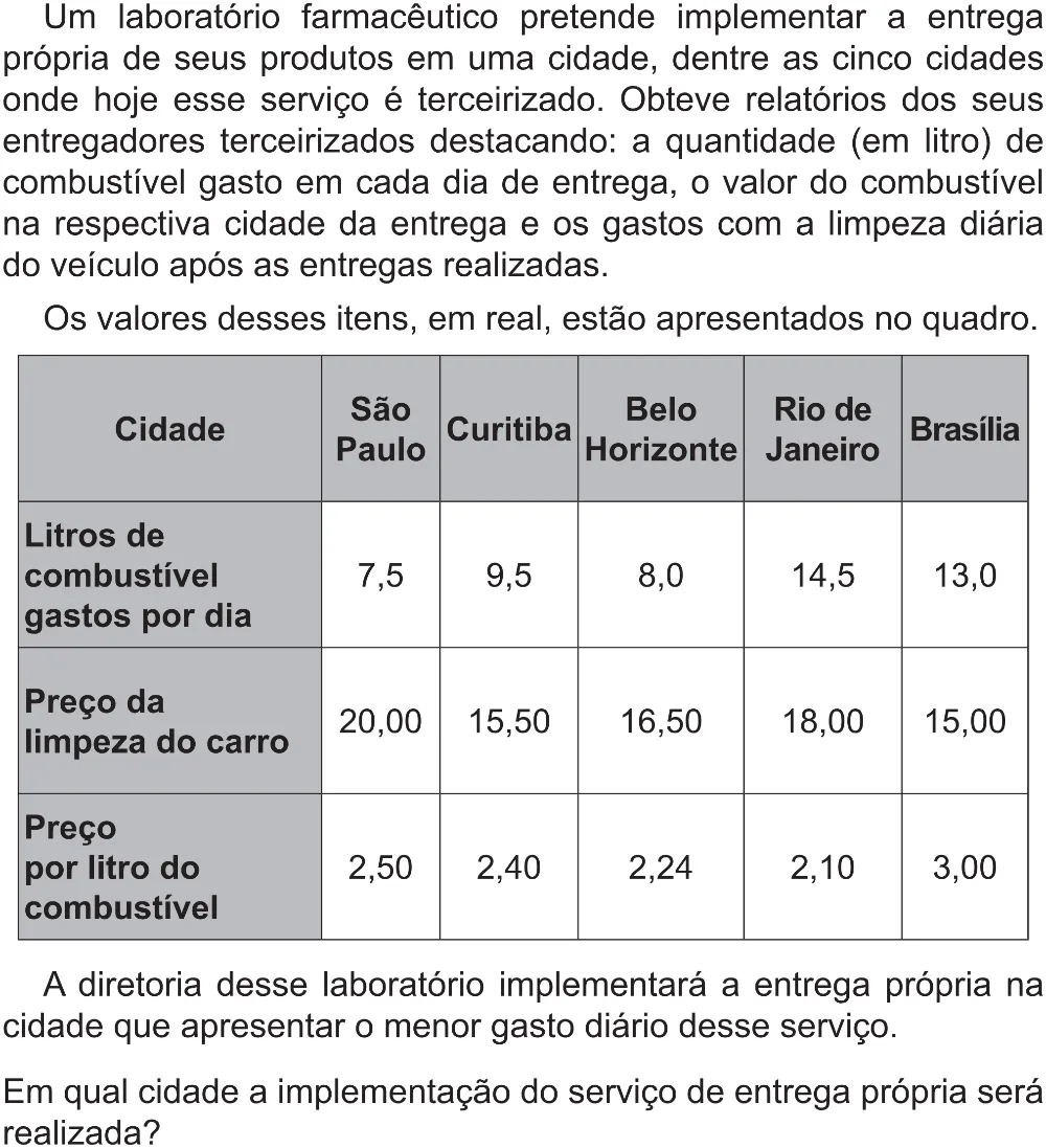 Trecho original com figura, tabela ou fórmula da questão 170 do ENEM 2021 - 2º Dia – Caderno 5 – Amarelo (Superampliada) – Reaplicação/PPL/Segunda Oportunidade.