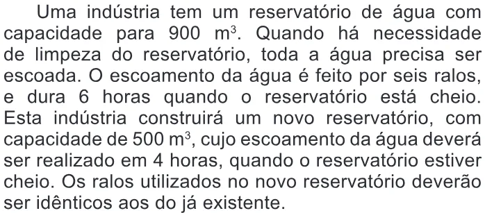 Trecho original com figura, tabela ou fórmula da questão 151 do ENEM 2013 - 2º Dia - Caderno 6 - Cinza – Aplicação regular.