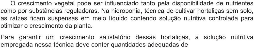 Trecho original com figura, tabela ou fórmula da questão 133 do ENEM 2021 - 2º Dia – Caderno 5 – Amarelo (Ampliada) – Reaplicação/PPL/Segunda Oportunidade.