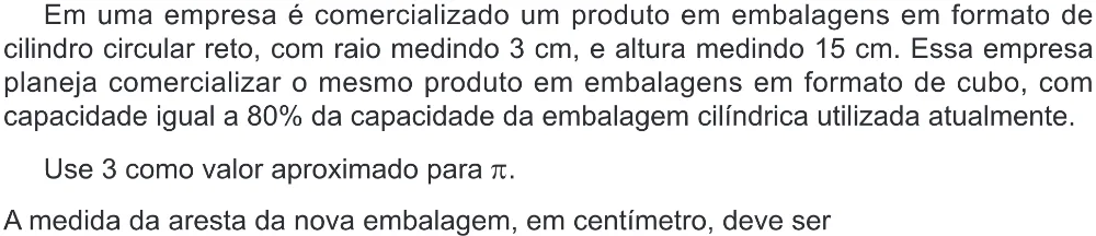 Trecho original com figura, tabela ou fórmula da questão 146 do ENEM 2024 - 2º Dia – Caderno 8 – Verde – Aplicação Regular - (Ampliada).