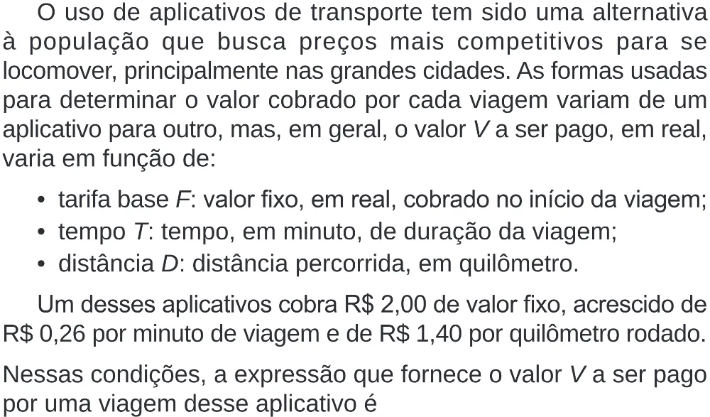 Trecho original com figura, tabela ou fórmula da questão 138 do ENEM 2024 - 2º Dia – Caderno 8 – Verde – Aplicação Regular - (Superampliada).