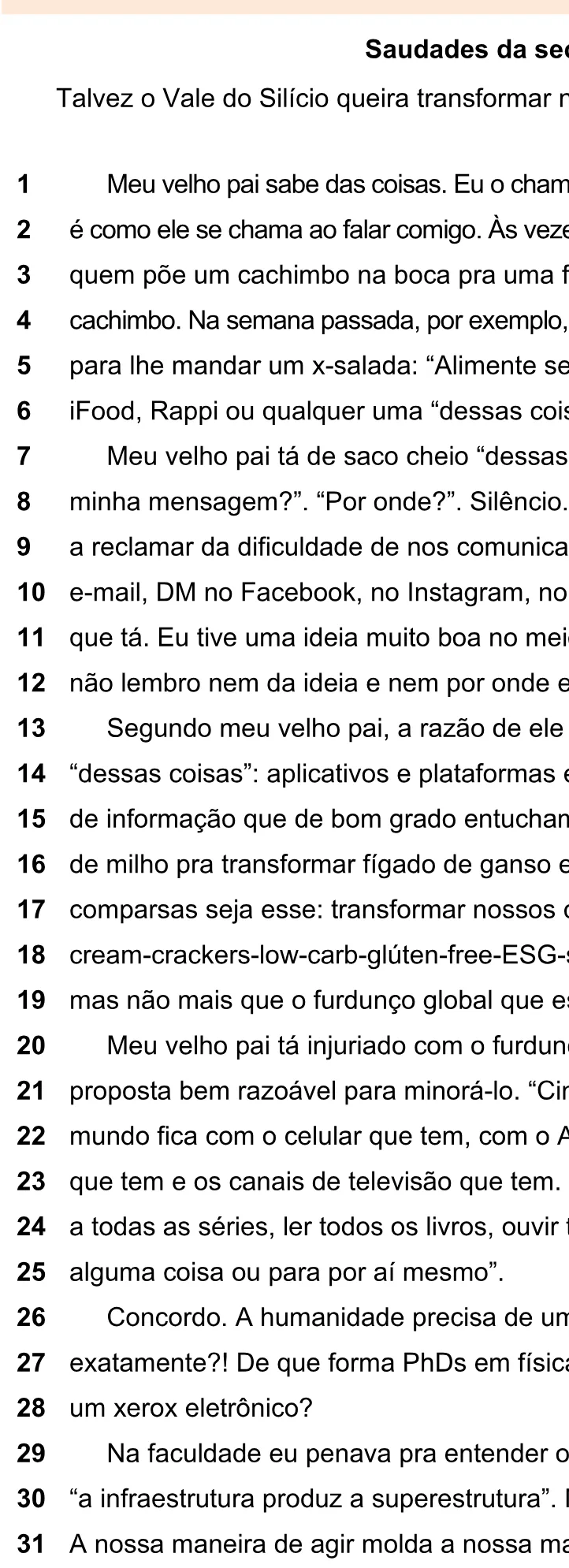 Trecho original com figura, tabela ou fórmula da questão 6 do ENEM 2025 - 1º Dia – Caderno 9 – Laranja (Braile e ledor) – Aplicação Regular - Leitor de tela (NVDA) - Belém, Ananindeua e Marituba.
