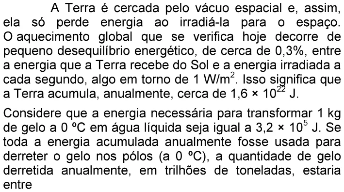 Trecho original com figura, tabela ou fórmula da questão 31 do ENEM 2006 - Caderno Amarelo.