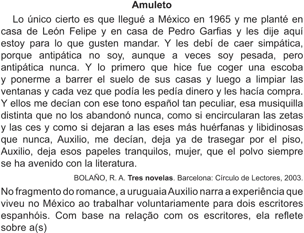 Trecho original com figura, tabela ou fórmula da questão 5 (espanhol) do ENEM 2021 - 1º Dia – Caderno 2 – Amarelo (Superampliada) – Aplicação Regular.