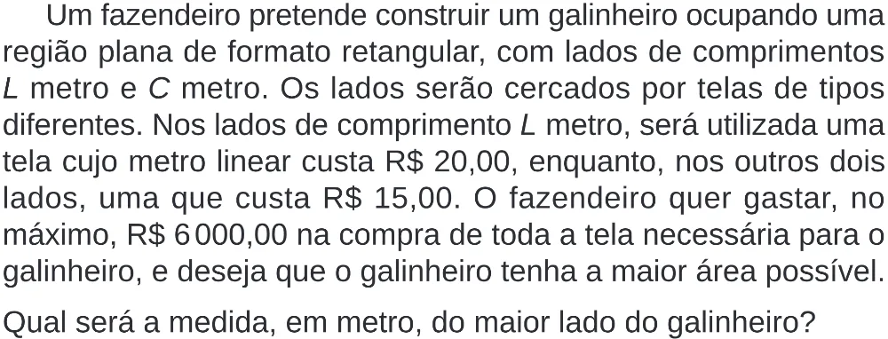 Trecho original com figura, tabela ou fórmula da questão 143 do ENEM 2024 - 2º Dia – Caderno 8 – Verde – Aplicação Regular - (Superampliada).