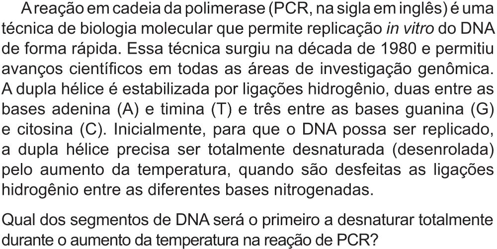 Trecho original com figura, tabela ou fórmula da questão 132 do ENEM 2017 - 2º Dia - Caderno 5 – Amarelo (Superampliada) – Aplicação regular.