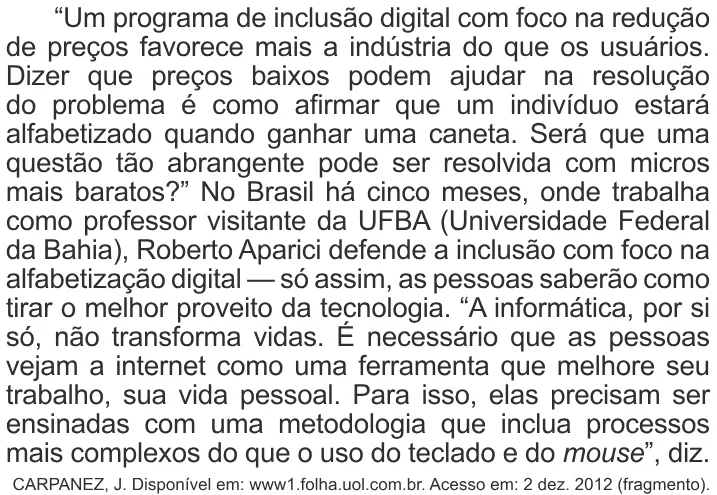 Trecho original com figura, tabela ou fórmula da questão 112 do ENEM 2014 - 2º Dia – Caderno 6 – Cinza – Terceira aplicação.