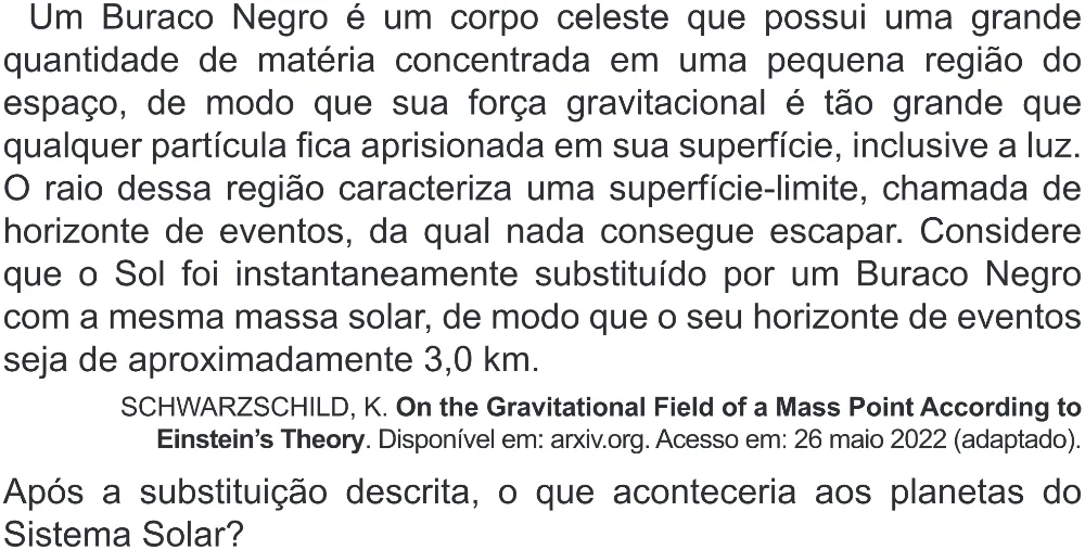 Trecho original com figura, tabela ou fórmula da questão 102 do ENEM 2022 - 2º Dia – Caderno 6 – Cinza (Superampliada) – Aplicação Regular.