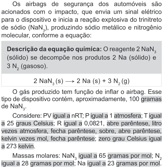 Trecho original com figura, tabela ou fórmula da questão 102 do ENEM 2022 - 2º Dia – Caderno 11 – Laranja (braile e ledor) – Reaplicação/PPL.