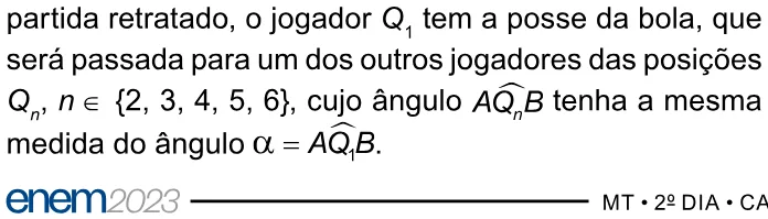 Trecho original com figura, tabela ou fórmula da questão 169 do ENEM 2023 - 2º Dia – Caderno 8 – Rosa – Aplicação Regular.