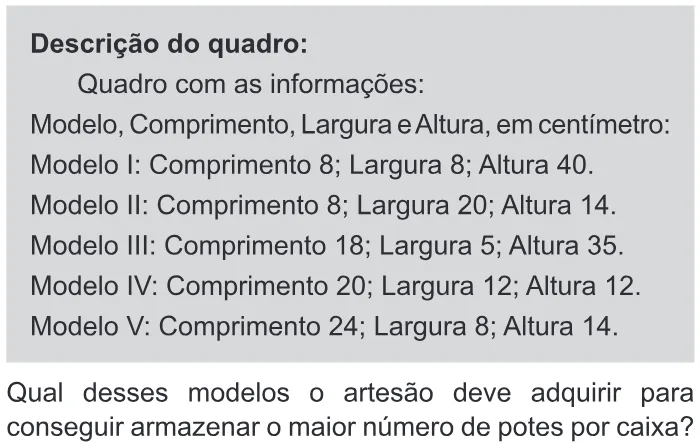Trecho original com figura, tabela ou fórmula da questão 158 do ENEM 2018 - 2º Dia - Caderno 11 – Laranja (Braile e ledor) – Aplicação regular.