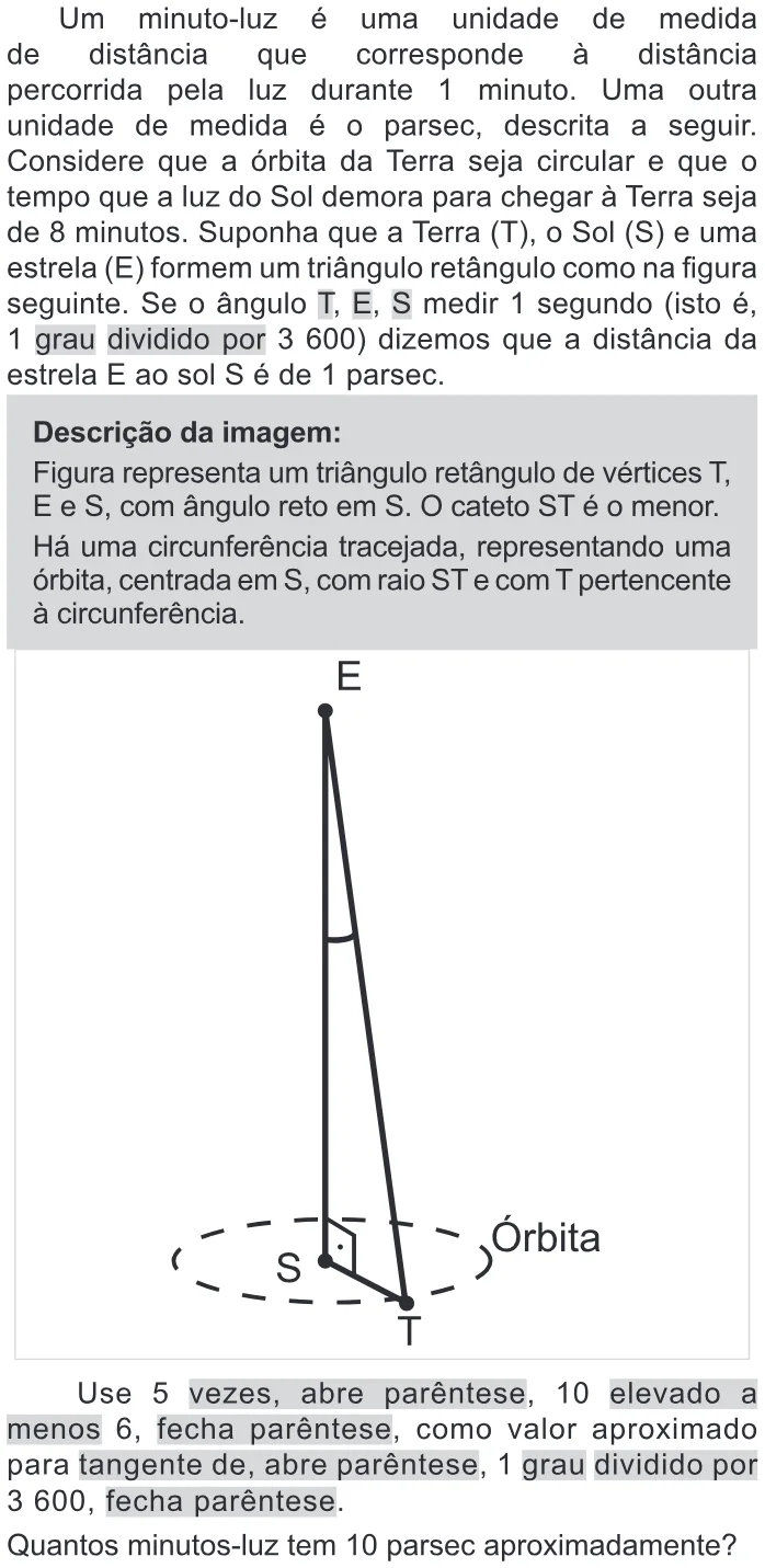 Trecho original com figura, tabela ou fórmula da questão 137 do ENEM 2022 - 2º Dia – Caderno 11 – Laranja (braile e ledor) – Aplicação Regular.