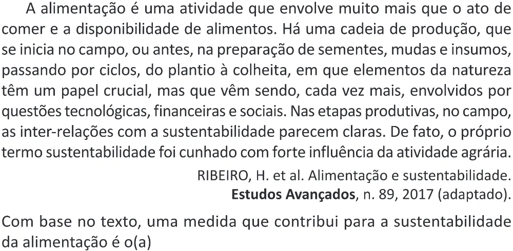 Trecho original com figura, tabela ou fórmula da questão 67 do ENEM 2025 - 1º Dia – Caderno 9 – Laranja (Braile e ledor) – Aplicação Regular - (Superampliada) - Belém, Ananindeua e Marituba.