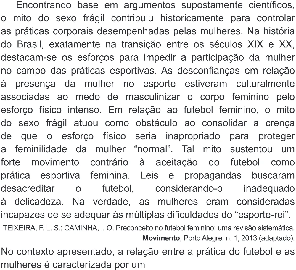Trecho original com figura, tabela ou fórmula da questão 43 do ENEM 2018 - 1º Dia - Caderno 1 - Azul (Superampliada) – Aplicação regular.