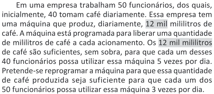 Trecho original com figura, tabela ou fórmula da questão 152 do ENEM 2025 - 2º Dia – Caderno 11 – Laranja (Braile e ledor) – Aplicação Regular - (Ledor) - Belém, Ananindeua e Marituba.