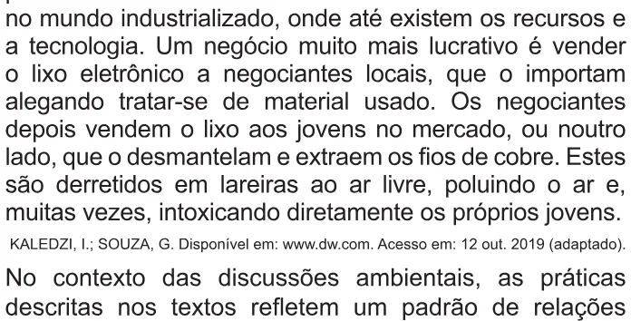 Trecho original com figura, tabela ou fórmula da questão 50 do ENEM 2021 - 1º Dia – Caderno 1 – Azul – Aplicação Regular.