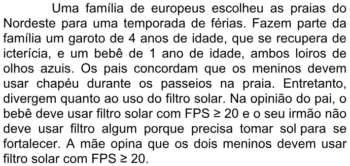 Trecho original com figura, tabela ou fórmula da questão 46 do ENEM 2007 - Caderno Amarelo.