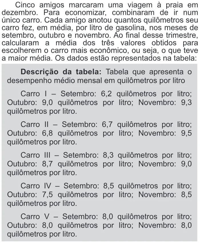 Trecho original com figura, tabela ou fórmula da questão 142 do ENEM 2015 - 2º Dia - Caderno 14 - Cinza – Reaplicação/PPL - Ledor.