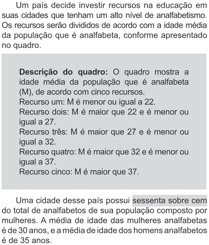 Trecho original com figura, tabela ou fórmula da questão 179 do ENEM 2019 - 2º Dia – Caderno 11 – Laranja – Reaplicação/PPL.
