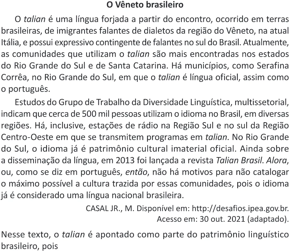 Trecho original com figura, tabela ou fórmula da questão 29 do ENEM 2025 - 1º Dia – Caderno 9 – Laranja (Braile e ledor) – Reaplicação - (Superampliada).