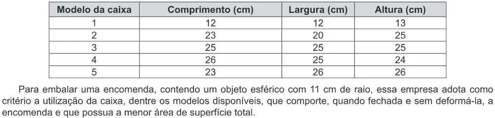 Trecho original com figura, tabela ou fórmula da questão 180 do ENEM 2019 - 2º Dia – Caderno 8 – Rosa – Reaplicação/PPL.