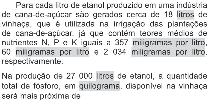 Trecho original com figura, tabela ou fórmula da questão 61 do ENEM 2016 - 1º Dia - Caderno 3 - Branco – Aplicação regular - Ledor.