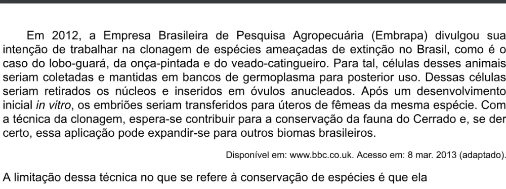 Trecho original com figura, tabela ou fórmula da questão 108 do ENEM 2020 - 2º Dia - Caderno 5 – Amarelo – Aplicação digital.
