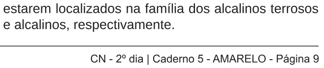Alternativa E da questão 119 do ENEM 2018 - 2º Dia - Caderno 5 - Amarelo – Aplicação regular.