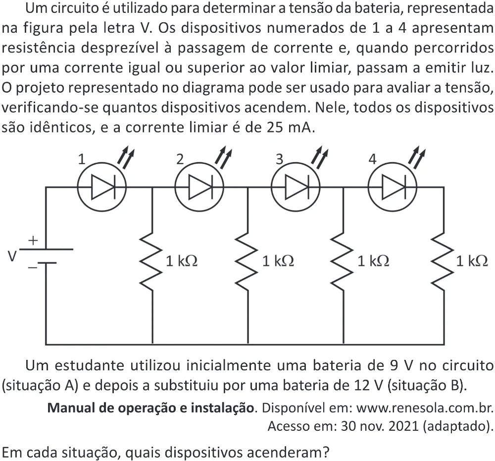 Trecho original com figura, tabela ou fórmula da questão 120 do ENEM 2025 - 2º Dia – Caderno 11 – Laranja (Braile e ledor) – Aplicação Regular - (Superampliada) - Belém, Ananindeua e Marituba.
