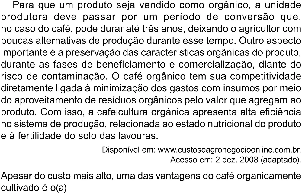 Trecho original com figura, tabela ou fórmula da questão 135 do ENEM 2023 - 2º Dia – Caderno 8 – Rosa (Superampliada) – Reaplicação/PPL.