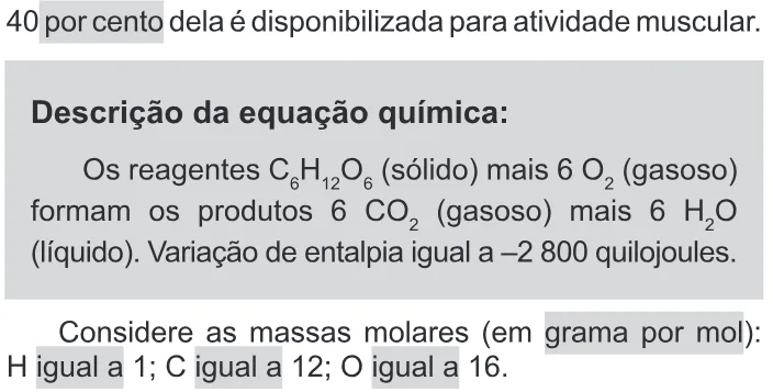 Trecho original com figura, tabela ou fórmula da questão 108 do ENEM 2018 - 2º Dia - Caderno 11 – Laranja (Braile e ledor) – Aplicação regular.