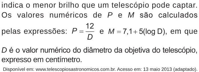 Trecho original com figura, tabela ou fórmula da questão 135 do ENEM 2017 - 2º Dia - Caderno 6 - Cinza – Reaplicação/PPL.