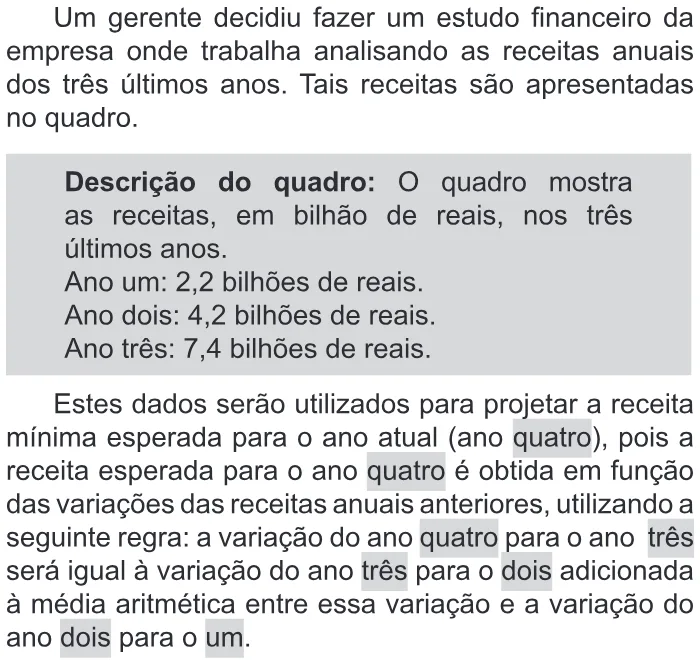 Trecho original com figura, tabela ou fórmula da questão 141 do ENEM 2019 - 2º Dia – Caderno 11 – Laranja – Reaplicação/PPL.