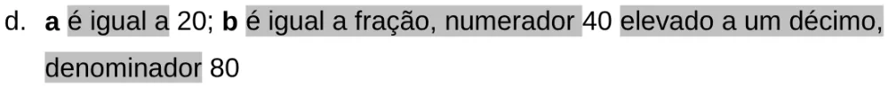 Alternativa D da questão 145 do ENEM 2024 - 2º Dia – Caderno 11 – Laranja (braile e ledor) – Aplicação Regular - Leitor de tela (NVDA).