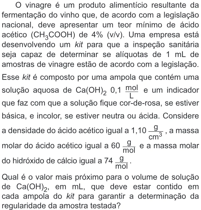 Trecho original com figura, tabela ou fórmula da questão 131 do ENEM 2019 - 2º Dia – Caderno 6 – Cinza – Reaplicação/PPL.