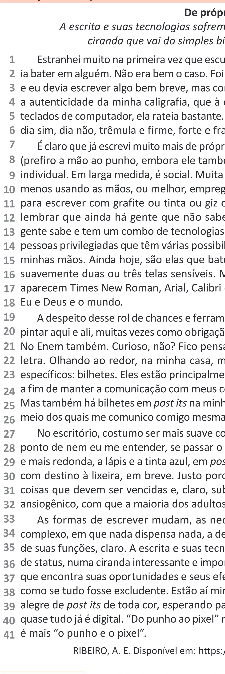Trecho original com figura, tabela ou fórmula da questão 6 do ENEM 2025 - 1º Dia – Caderno 9 – Laranja (Braile e ledor) – Aplicação Regular - (Ampliada).