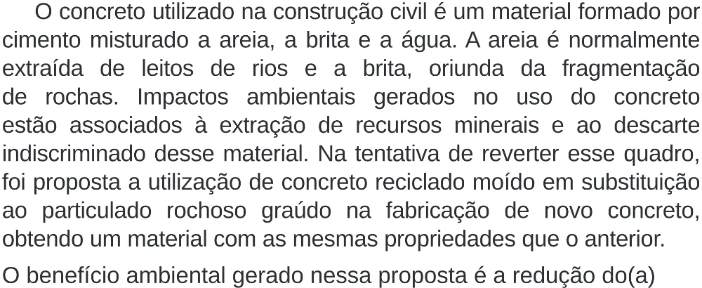 Trecho original com figura, tabela ou fórmula da questão 128 do ENEM 2019 - 2º Dia – Caderno 6 – Cinza (Superampliada) – Aplicação Regular.