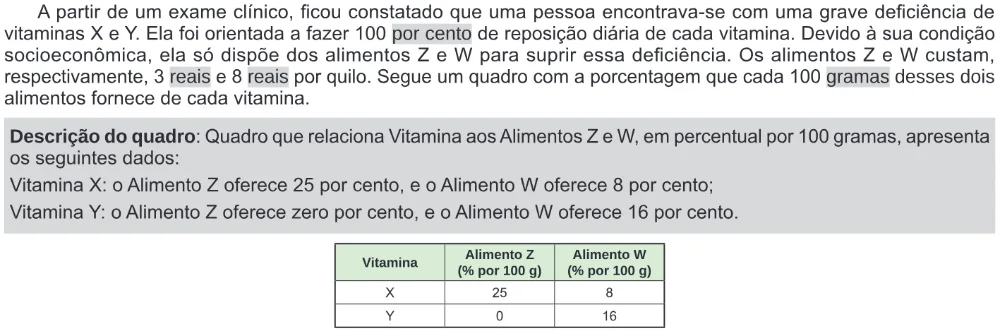 Trecho original com figura, tabela ou fórmula da questão 164 do ENEM 2024 - 2º Dia – Caderno 11 – Laranja (braile e ledor) – Reaplicação/PPL.