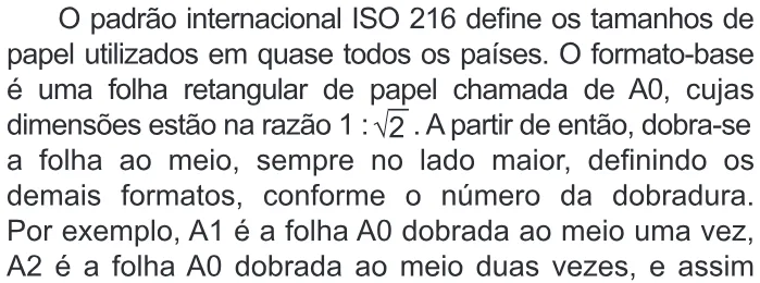 Trecho original com figura, tabela ou fórmula da questão 169 do ENEM 2015 - 2º Dia - Caderno 14 - Cinza – Reaplicação/PPL.