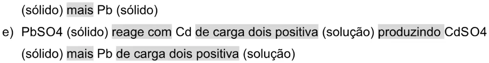 Alternativa E da questão 107 do ENEM 2025 - 2º Dia – Caderno 11 – Laranja (Braile e ledor) – Aplicação Regular - Leitor de tela (NVDA) - Belém, Ananindeua e Marituba.