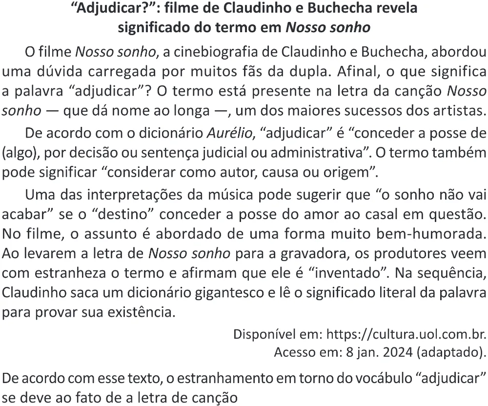 Trecho original com figura, tabela ou fórmula da questão 36 do ENEM 2025 - 1º Dia – Caderno 9 – Laranja (Braile e ledor) – Aplicação Regular - (Superampliada) - Belém, Ananindeua e Marituba.