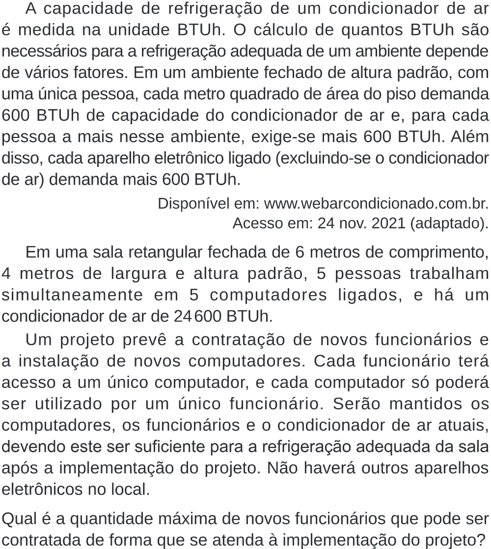 Trecho original com figura, tabela ou fórmula da questão 145 do ENEM 2024 - 2º Dia – Caderno 8 – Verde (Superampliada) – Reaplicação/PPL.