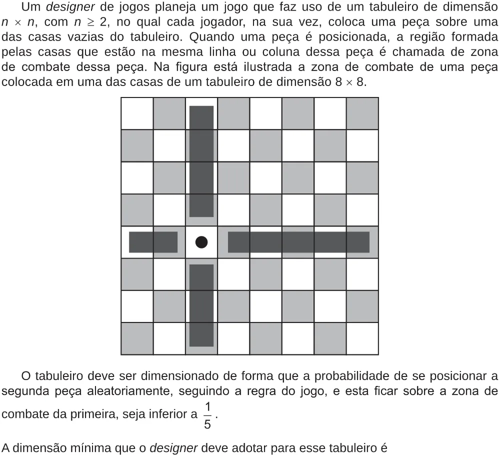 Trecho original com figura, tabela ou fórmula da questão 180 do ENEM 2018 - 2º Dia - Caderno 5 – Amarelo (Ampliada) – Aplicação regular.