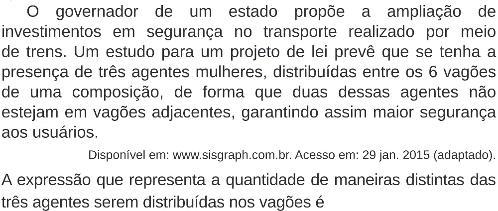 Trecho original com figura, tabela ou fórmula da questão 158 do ENEM 2020 - 2º Dia – Caderno 8 – Rosa (Superampliada) – Reaplicação/PPL.